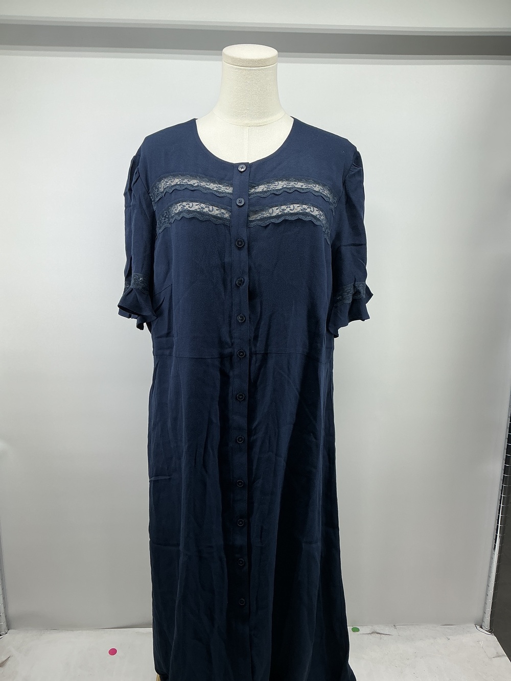Lightweight Crepe Lace Inset Midi Dress